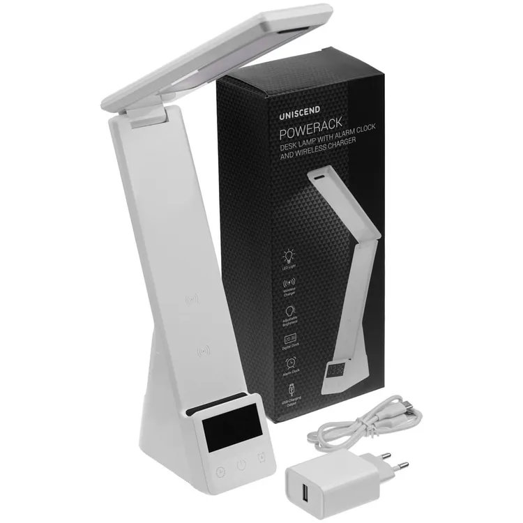 Лампа с беспроводной зарядкой смартфона и часов Powerack, белая арт.13759.60
