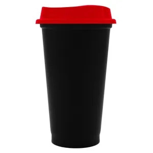 Стакан с крышкой Color Cap Black, черный с красным арт.20996.50