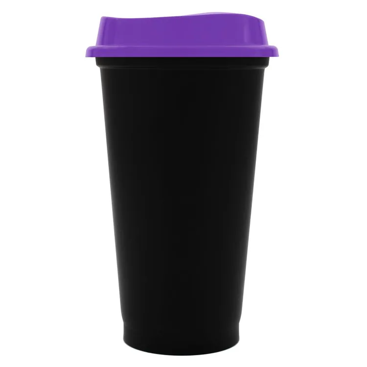 Стакан с крышкой Color Cap Black, черный с фиолетовым арт.20996.70