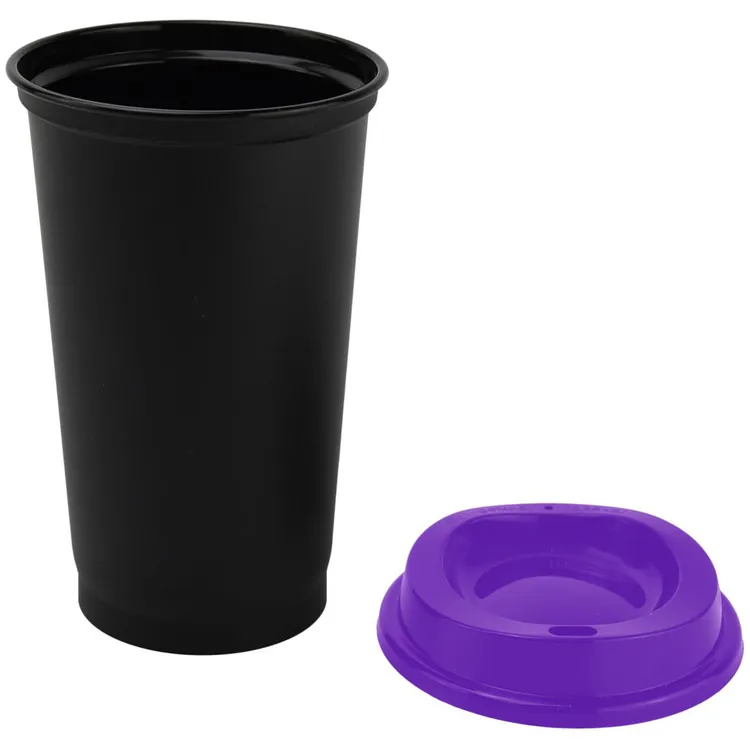 Стакан с крышкой Color Cap Black, черный с фиолетовым арт.20996.70