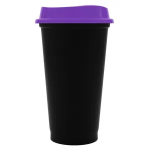 Стакан с крышкой Color Cap Black, черный с фиолетовым арт.20996.70