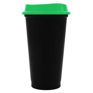 Стакан с крышкой Color Cap Black, черный с зеленым арт.20996.90