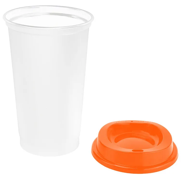Стакан с крышкой Color Cap White, белый с оранжевым арт.20997.20