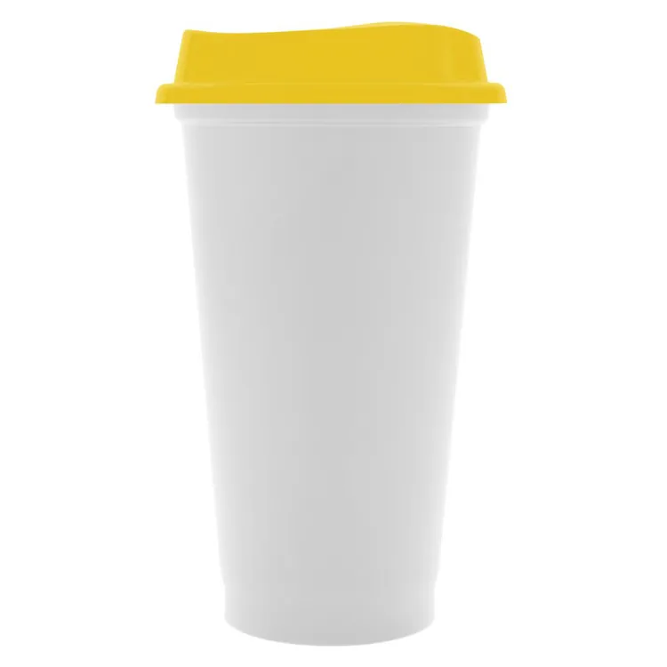 Стакан с крышкой Color Cap White, белый с желтым арт.20997.80