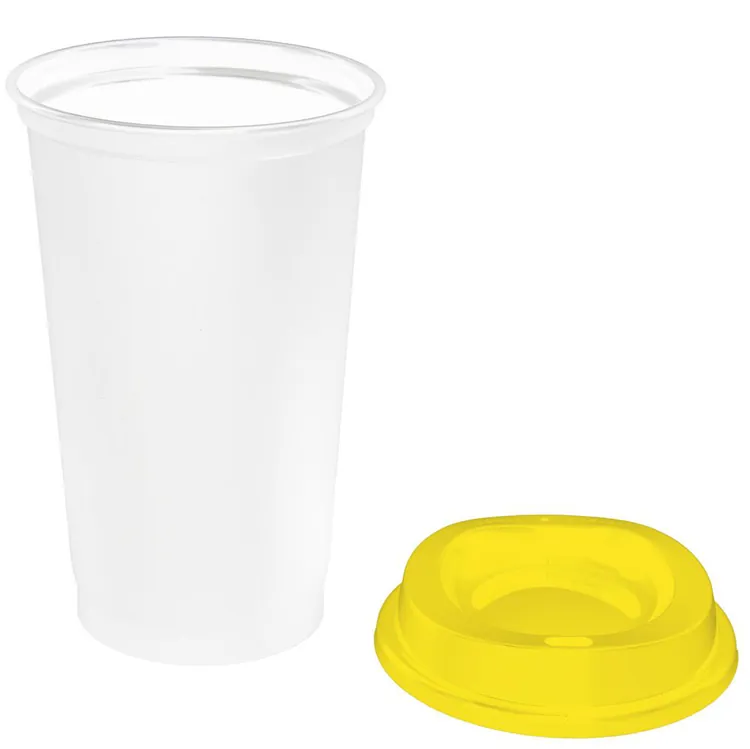 Стакан с крышкой Color Cap White, белый с желтым арт.20997.80