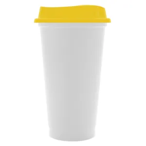 Стакан с крышкой Color Cap White, белый с желтым арт.20997.80