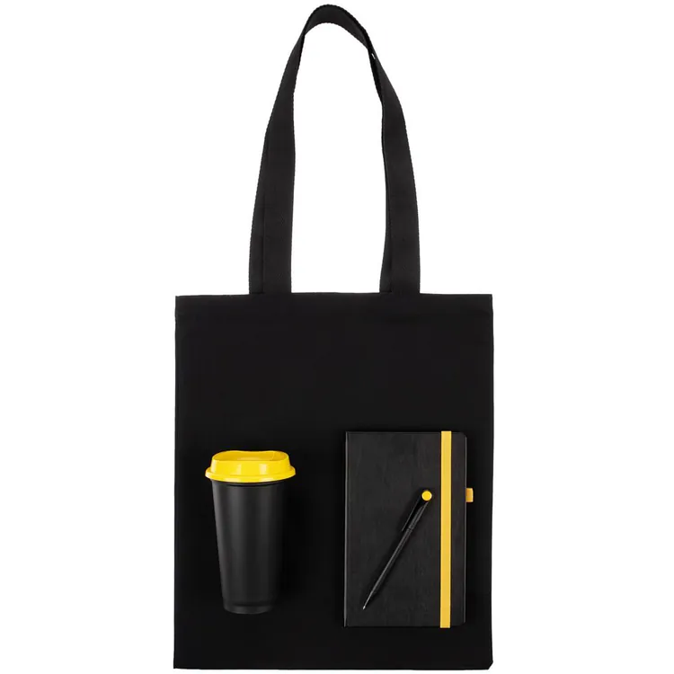 Набор Velours Bag, черный с желтым арт.15205.38