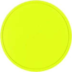 Лейбл из ПВХ Dzeta Round, L, желтый неон арт.15354.89