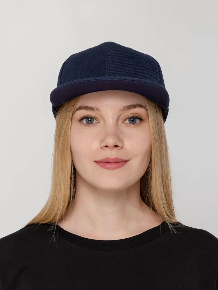 Бейсболка Snapback с прямым козырьком, темно-синяя арт.15948.40