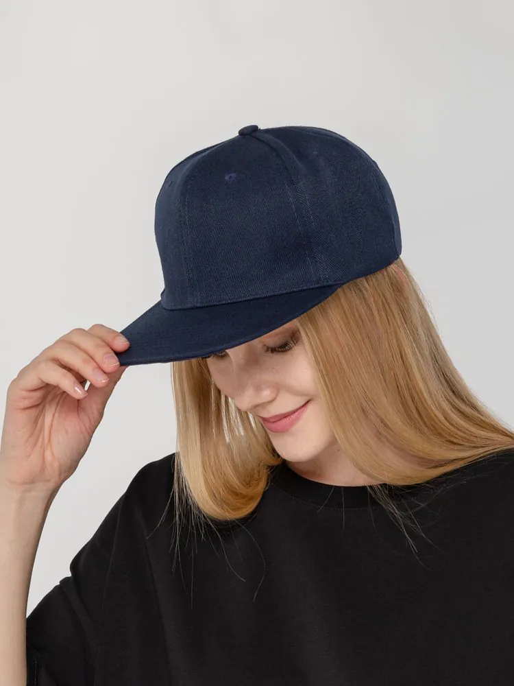 Бейсболка Snapback с прямым козырьком, темно-синяя арт.15948.40