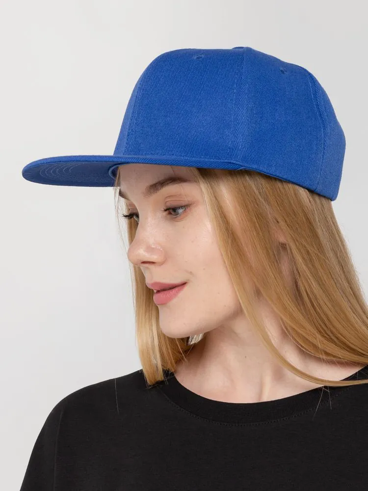 Бейсболка Snapback с прямым козырьком, ярко-синяя арт.15948.44