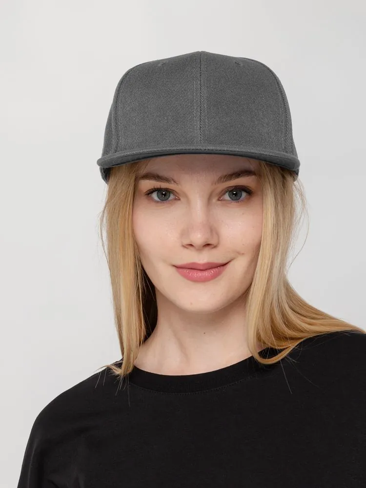 Бейсболка Snapback с прямым козырьком, серая арт.15948.10