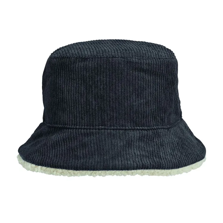 Панама Bucket двусторонняя утепленная, темно-серая с бежевым арт.03998868