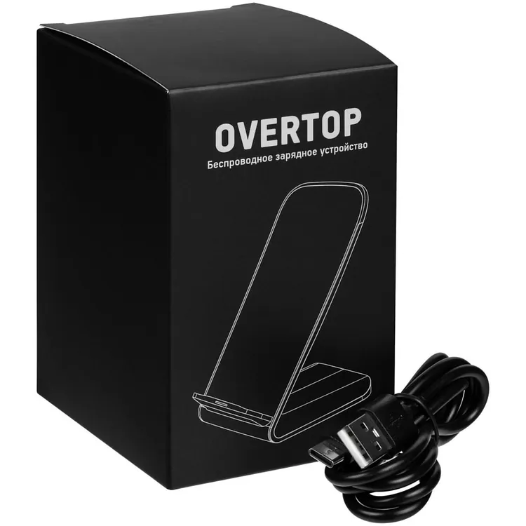 Беспроводное зарядное устройство с быстрой зарядкой Overtop, черное арт.24305.30
