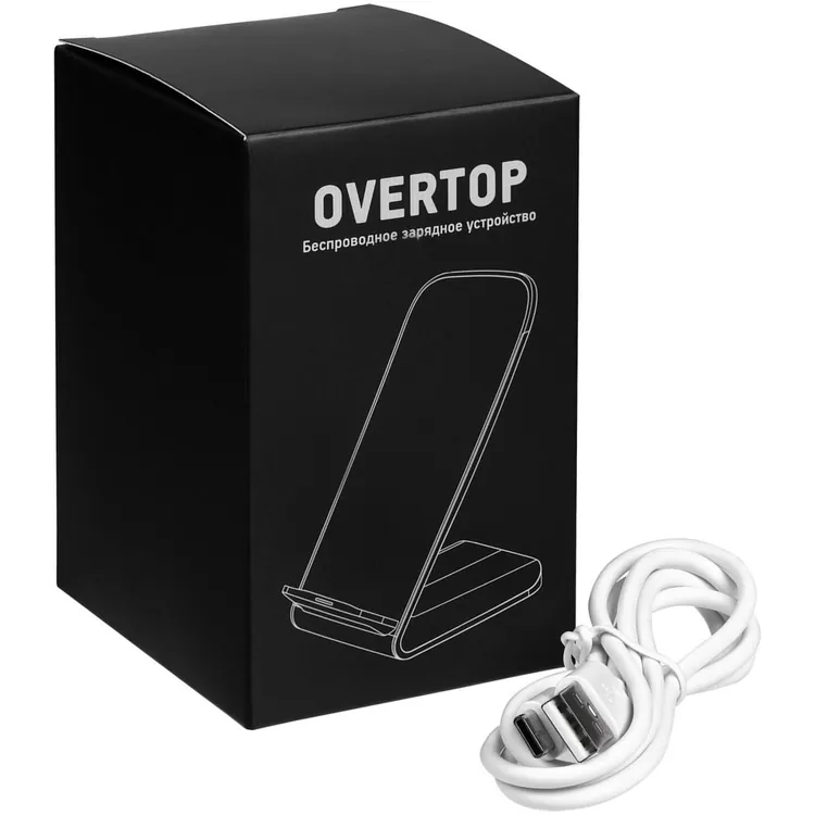 Беспроводное зарядное устройство с быстрой зарядкой Overtop, белое арт.24305.60
