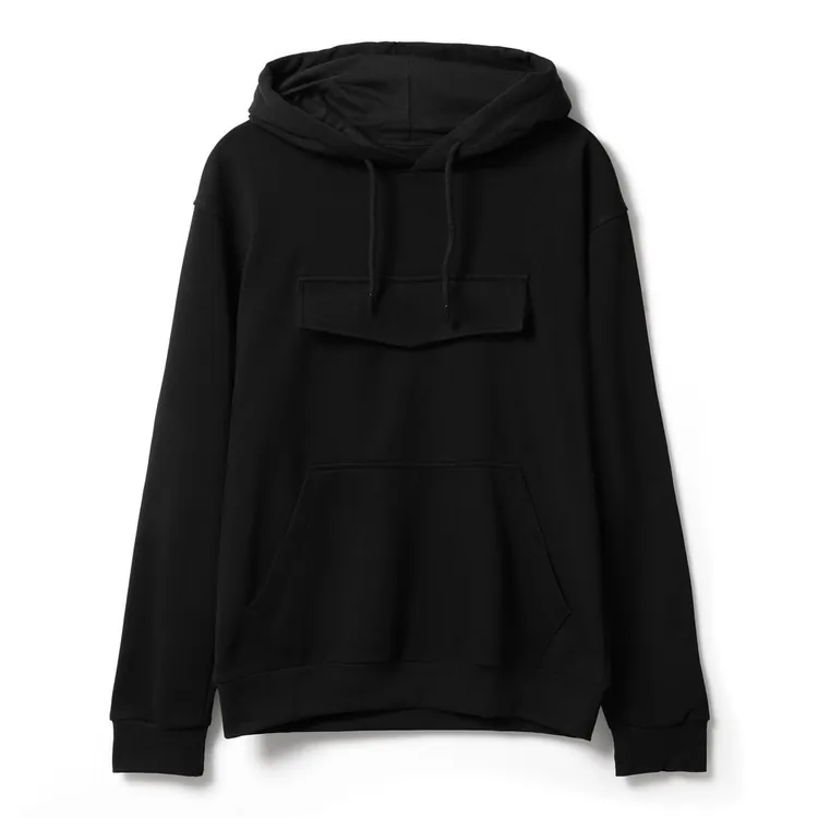 Худи унисекс с карманом на груди Chest Pocket, черное арт.15501.30