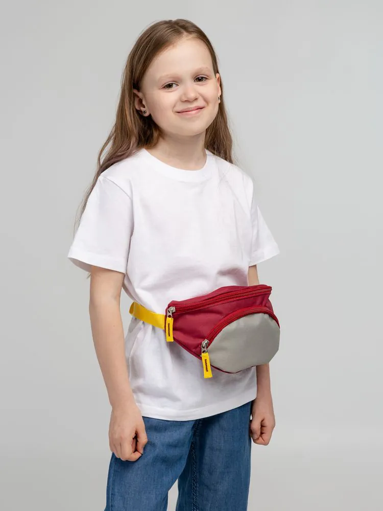 Поясная сумка детская Kiddo, бордовая с серым арт.16182.02