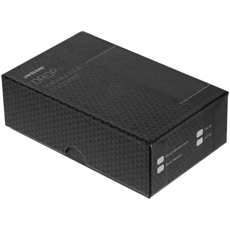 Портативный внешний диск SSD Uniscend Drop, 256 Гб, черный, без футляра арт.20999.31