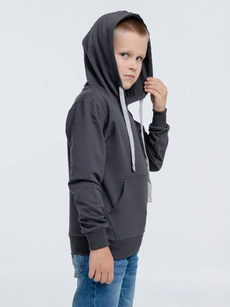 Толстовка с капюшоном детская Kirenga Kids, темно-серая (графит) арт.11147.10