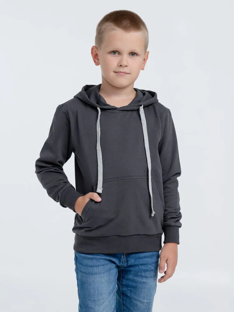 Толстовка с капюшоном детская Kirenga Kids, темно-серая (графит) арт.11147.10