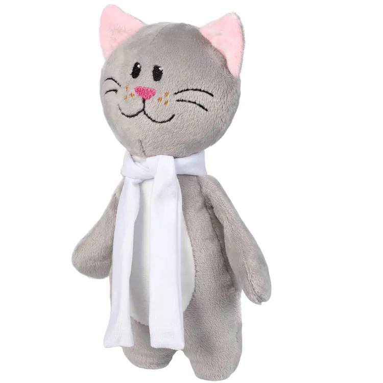 Мягкая игрушка Beastie Toys, котик с белым шарфом арт.22415.01