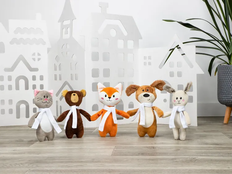 Мягкая игрушка Beastie Toys, котик с белым шарфом арт.22415.01
