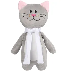Мягкая игрушка Beastie Toys, котик с белым шарфом арт.22415.01