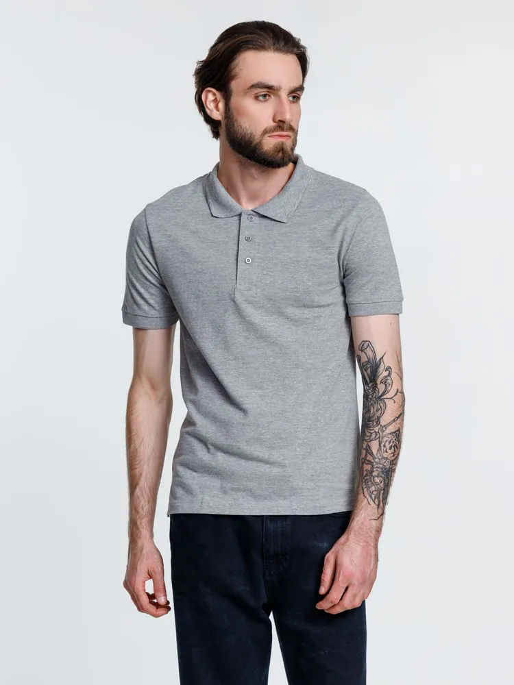 Рубашка поло мужская Adam, серый меланж арт.16274.11