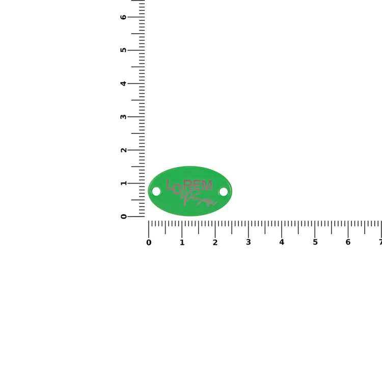 Шильдик металлический Alfa Oval, зеленый неон арт.13843.94