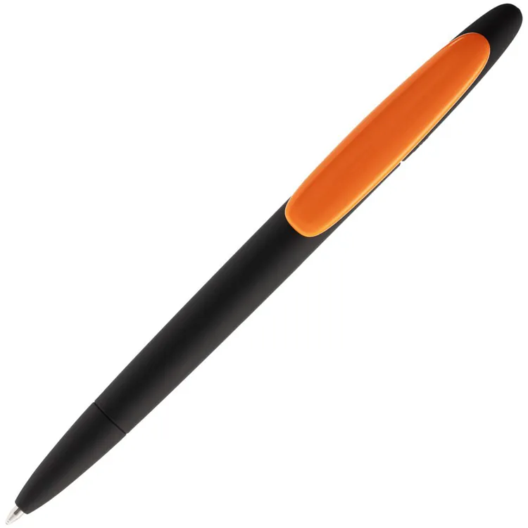 Ручка шариковая Prodir DS5 TRR-P Soft Touch, черная с оранжевым арт.3389.32