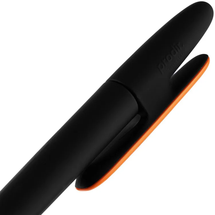 Ручка шариковая Prodir DS5 TRR-P Soft Touch, черная с оранжевым арт.3389.32
