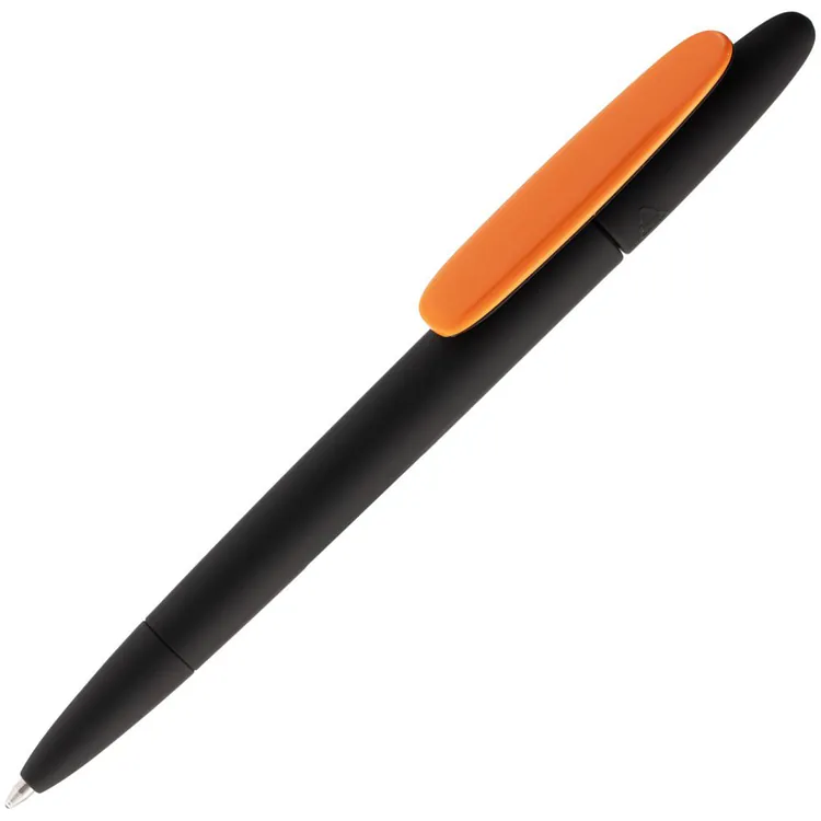 Ручка шариковая Prodir DS5 TRR-P Soft Touch, черная с оранжевым арт.3389.32