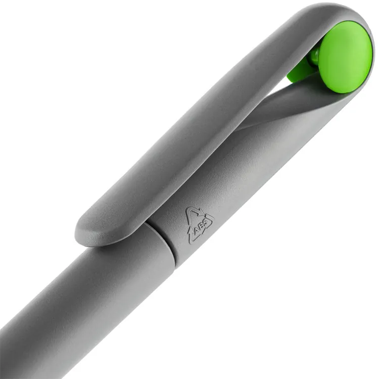 Ручка шариковая Prodir DS1 TMM Dot, серая с ярко-зеленым арт.3425.19