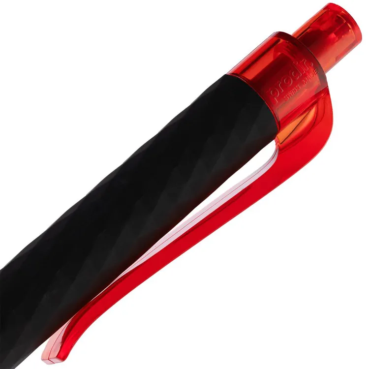 Ручка шариковая Prodir QS01 PRT-T Soft Touch, черная с красным арт.7091.35