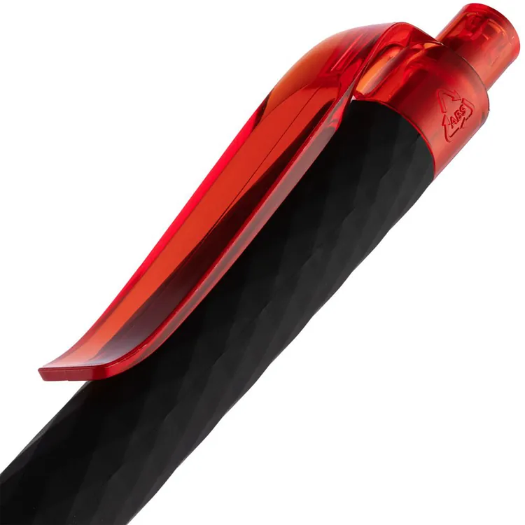 Ручка шариковая Prodir QS01 PRT-T Soft Touch, черная с красным арт.7091.35