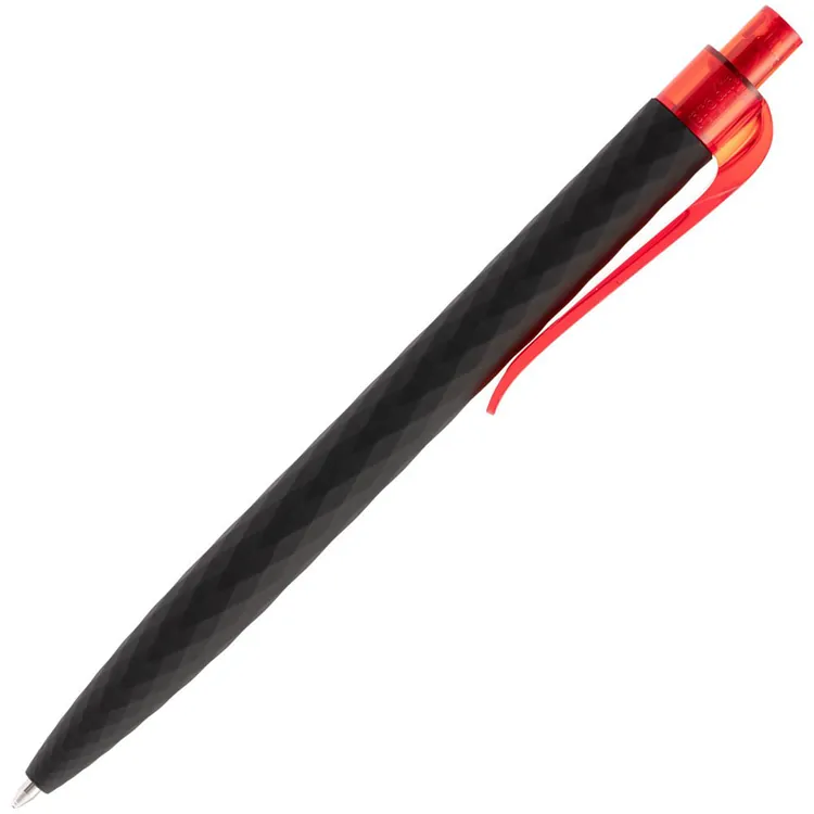 Ручка шариковая Prodir QS01 PRT-T Soft Touch, черная с красным арт.7091.35