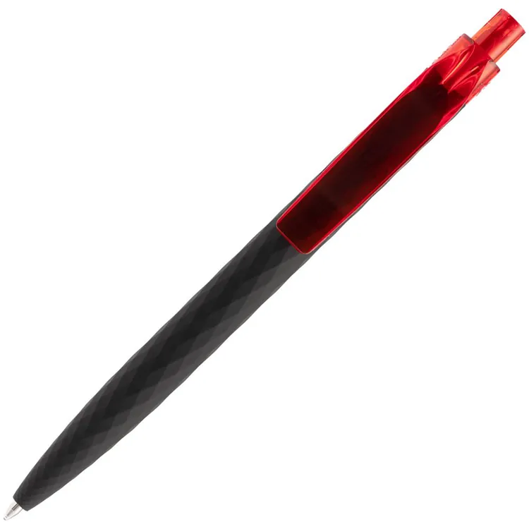 Ручка шариковая Prodir QS01 PRT-T Soft Touch, черная с красным арт.7091.35
