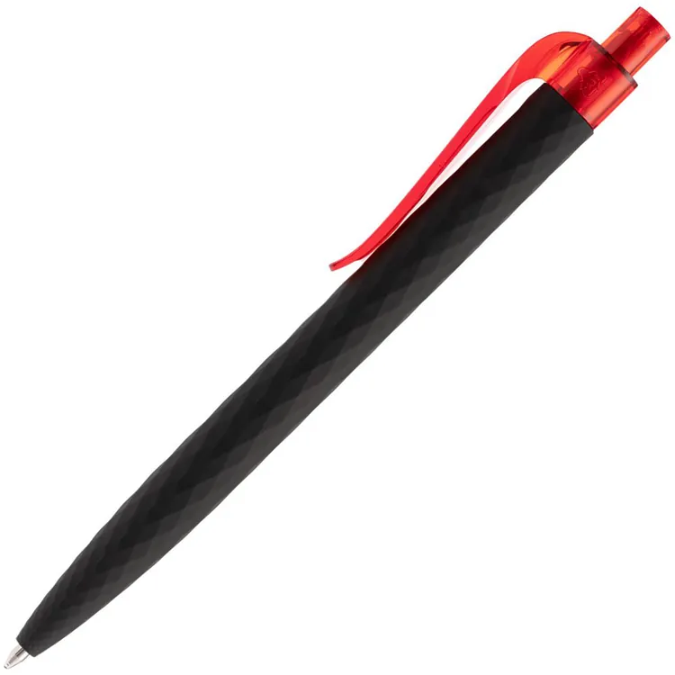 Ручка шариковая Prodir QS01 PRT-T Soft Touch, черная с красным арт.7091.35