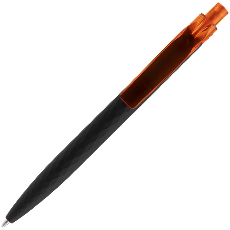 Ручка шариковая Prodir QS01 PRT-T Soft Touch, черная с оранжевым арт.7091.32