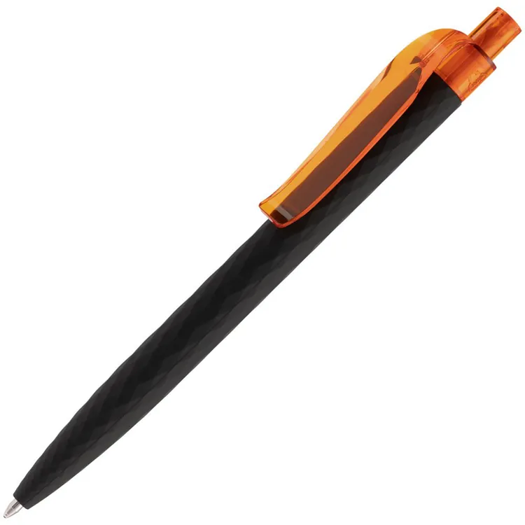 Ручка шариковая Prodir QS01 PRT-T Soft Touch, черная с оранжевым арт.7091.32