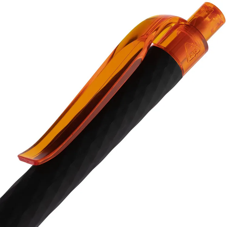 Ручка шариковая Prodir QS01 PRT-T Soft Touch, черная с оранжевым арт.7091.32