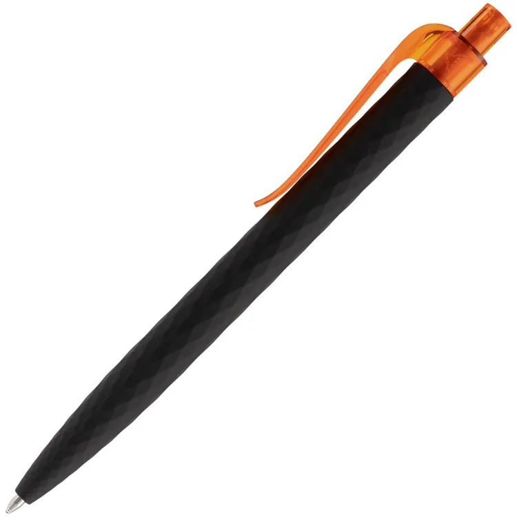 Ручка шариковая Prodir QS01 PRT-T Soft Touch, черная с оранжевым арт.7091.32