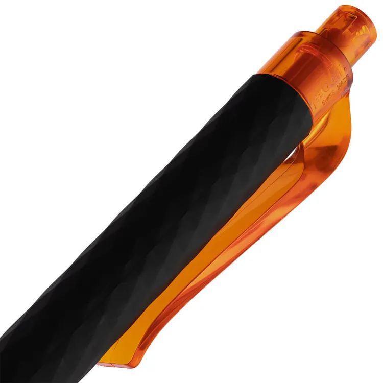 Ручка шариковая Prodir QS01 PRT-T Soft Touch, черная с оранжевым арт.7091.32