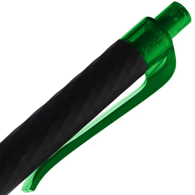 Ручка шариковая Prodir QS01 PRT-T Soft Touch, черная с зеленым арт.7091.39