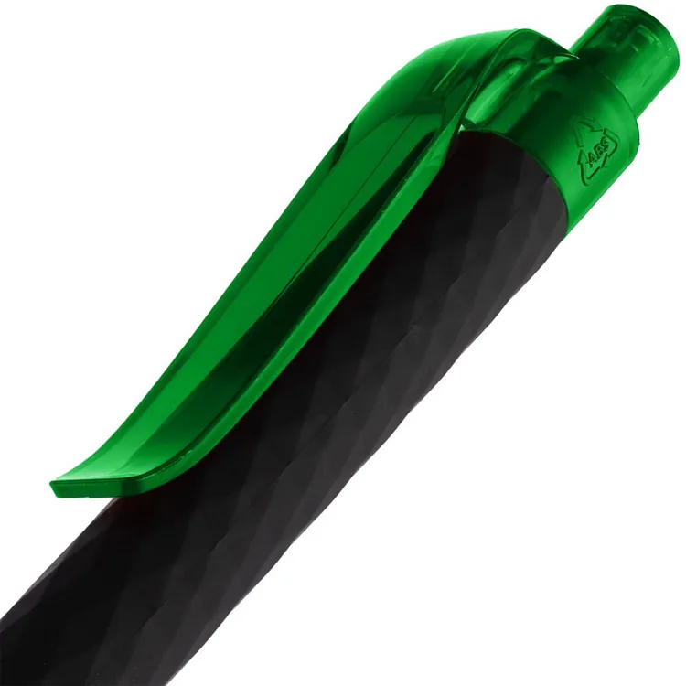 Ручка шариковая Prodir QS01 PRT-T Soft Touch, черная с зеленым арт.7091.39
