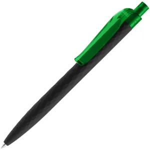 Ручка шариковая Prodir QS01 PRT-T Soft Touch, черная с зеленым арт.7091.39
