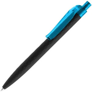 Ручка шариковая Prodir QS01 PRT-T Soft Touch, черная с голубым арт.7091.43