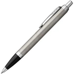 Ручка шариковая Parker IM Essential Stainless Steel CT, серебристая с черным арт.16616.00